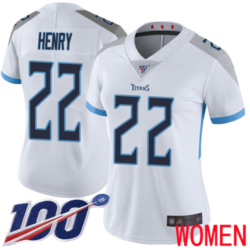 Tennessee Titans Limited White Women Derrick Henry Road Jersey NFL Football 22 100th Season Vapor Untouchable